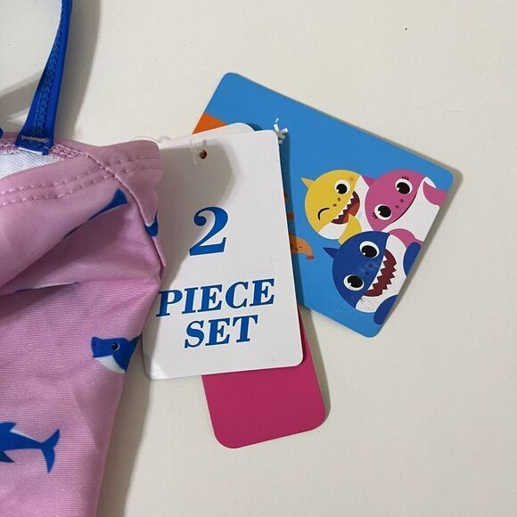 Nickelodeon Baby Shark Ruffle Tankini 2-PC Bikini Swimsuit Girls 12 Months NWT - Picture 6 of 9